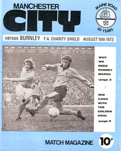 burnley home charity shield 1973 to 74 prog